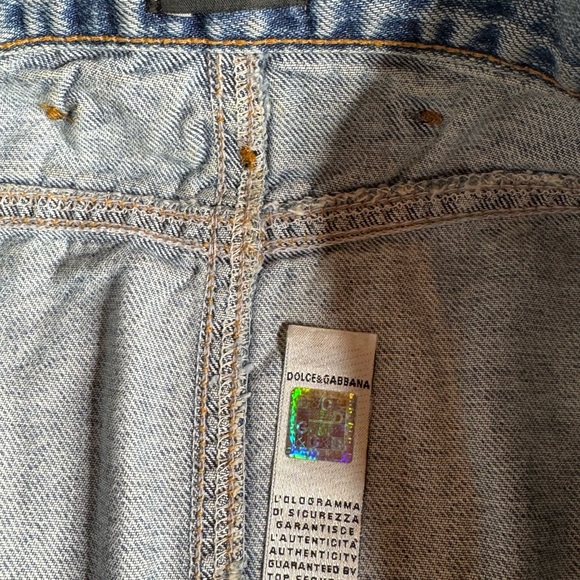 SOLD D&G Dolce & Gabbana Denim Skirt Italian Sz 46 - Picture 6 of 9